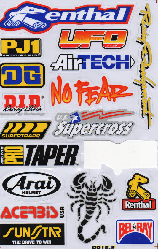 Sponsor Sponsoren Logo Aufkleber Motorrad Fahrrad Skateboard Auto Tuning selbstklebend 076