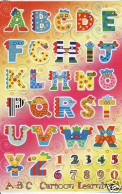 Letters ABC 30 mm high sticker for office folders children crafts kindergarten birthday 1 sheet 080