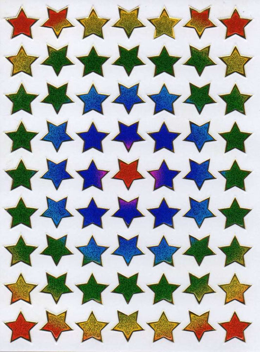 Star star colorful sticker sticker metallic glitter effect for children craft kindergarten birthday 1 sheet 085