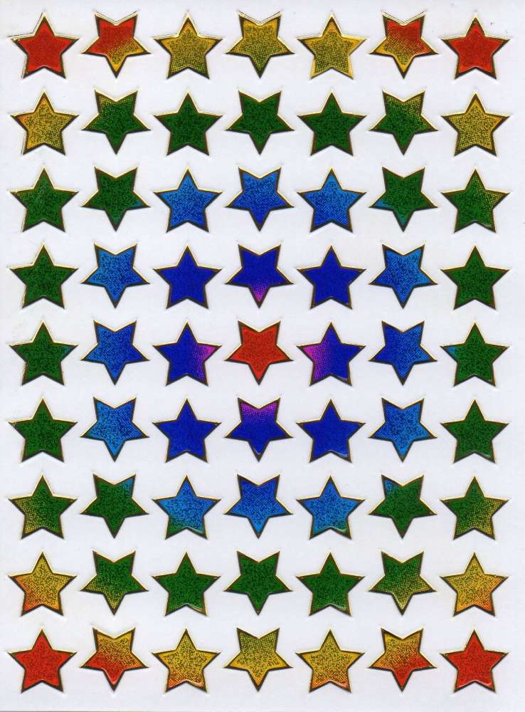 Sterne Stern bunt Aufkleber Sticker metallic Glitzer Effekt für Kinder Basteln Kindergarten Geburtstag 1 Bogen 085