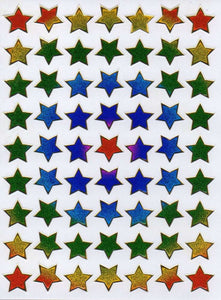 Sterne Stern bunt Aufkleber Sticker metallic Glitzer Effekt für Kinder Basteln Kindergarten Geburtstag 1 Bogen 085
