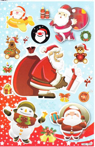 Weihnachten Schneemann Nikolaus Aufkleber Sticker für Kinder Basteln Kindergarten Geburtstag 1 Bogen 086