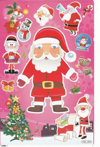 Christmas snowman Santa Claus sticker for children crafts kindergarten birthday 1 sheet 087