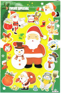 Christmas snowman Santa Claus sticker for children craft kindergarten birthday 1 sheet 089