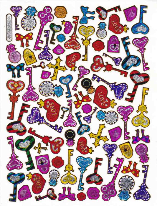 Herz Herzen bunt Liebe Aufkleber Sticker metallic Glitzer Effekt für Kinder Basteln Kindergarten Geburtstag 1 Bogen 099