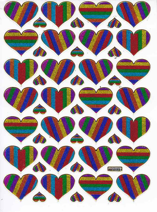 Coeur coeurs coloré amour autocollant métallique effet scintillant pour enfants artisanat maternelle anniversaire 1 feuille 103
