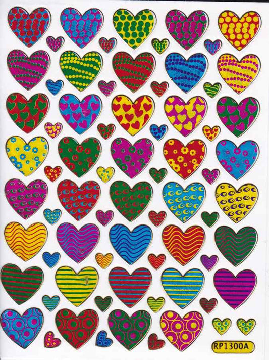 Coeur coeurs coloré amour autocollant métallique effet scintillant pour enfants artisanat maternelle anniversaire 1 feuille 106