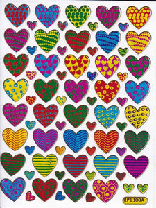 Herz Herzen bunt Liebe Aufkleber Sticker metallic Glitzer Effekt für Kinder Basteln Kindergarten Geburtstag 1 Bogen 106