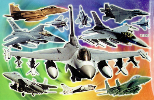 Airplane Fighter Jet Jet War Decal Stickers for Children Crafts Kindergarten Birthday 1 Sheet 107