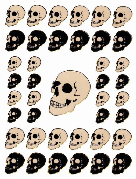 Totenkopf Piraten Skull Knochen Aufkleber Sticker metallic Glitzer Effekt Schule Büro Ordner Kinder Basteln Kindergarten 1 Bogen 108