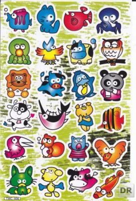 Oktopus Koala Eichhörnchen Kuh Tiere Aufkleber Sticker für Kinder Basteln Kindergarten Geburtstag 1 Bogen 114