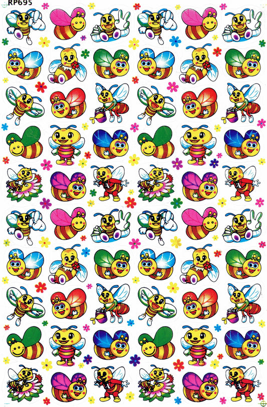 Bees Bumblebee Wasp Bee Insects Animals Stickers for Children Crafts Kindergarten Birthday 1 sheet 118