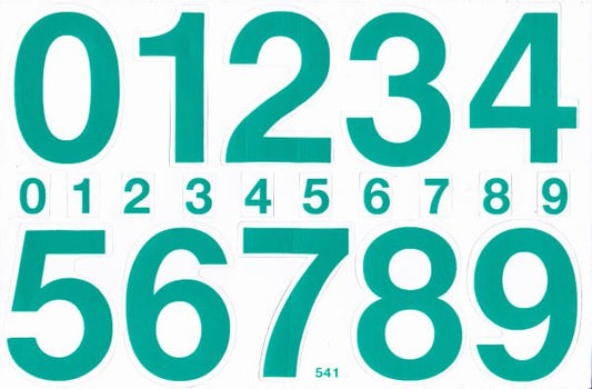 Numbers 123 green 70 mm high sticker for office folders children crafts kindergarten birthday 1 sheet 124