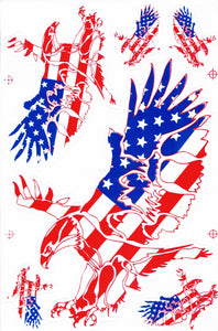 USA eagle head flames fire sticker motorcycle scooter skateboard car tuning model building self-adhesive 127
