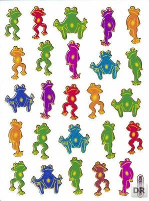 Frog frogs toad colorful animals stickers metallic glitter effect children's handicraft kindergarten 1 sheet 129