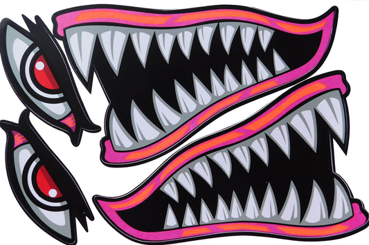 Shark mouth pharynx gullet teeth pink sticker motorcycle scooter skateboard car tuning model building self-adhesive 133