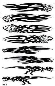 Flames fire black sticker motorcycle scooter skateboard car tuning model building self-adhesive 139