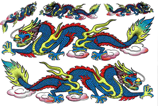 Dragon serpent bleu autocollant moto scooter skateboard voiture tuning autocollant 143