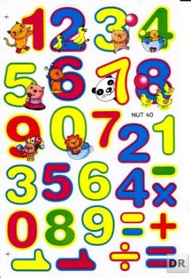 Numbers Numbers 123 Colorful 37 mm High Sticker for Office Folders Children Crafts Kindergarten Birthday 1 Sheet 143