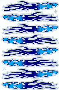 Flames fire blue sticker motorcycle scooter skateboard car tuning model building self-adhesive 144