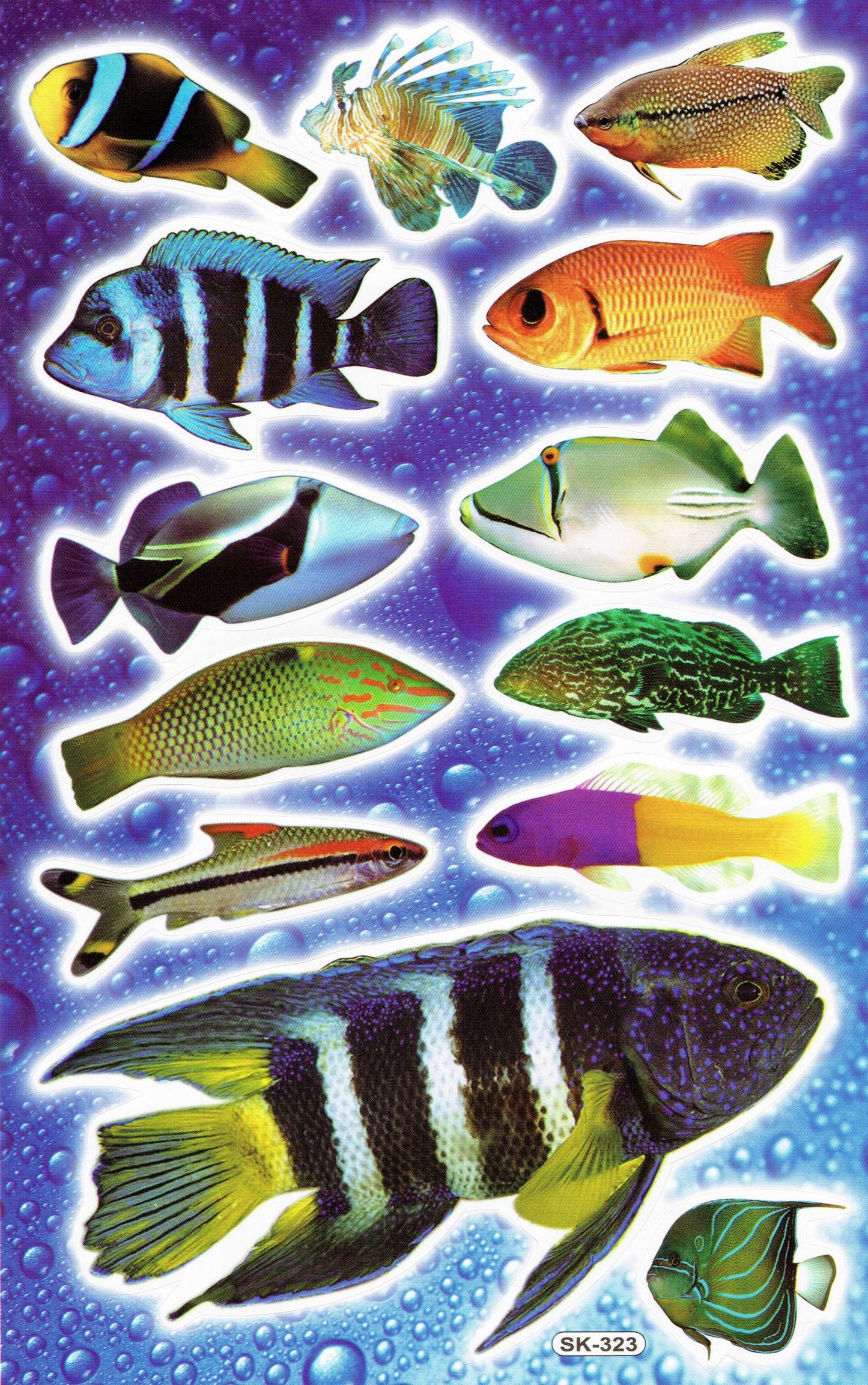 Fische Meer Aquarium Fisch Tiere Aufkleber Sticker für Kinder Basteln Kindergarten Geburtstag 1 Bogen 145