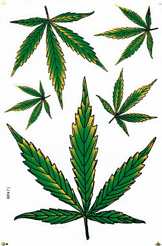 Cannabis Mariuhana Weed Plante Autocollants pour Enfants Artisanat Maternelle Anniversaire 1 feuille 150