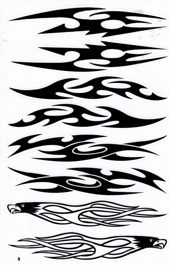Flames fire black sticker motorcycle scooter skateboard car tuning model building self-adhesive 156