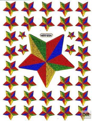 Star star colorful sticker sticker metallic glitter effect for children craft kindergarten birthday 1 sheet 167