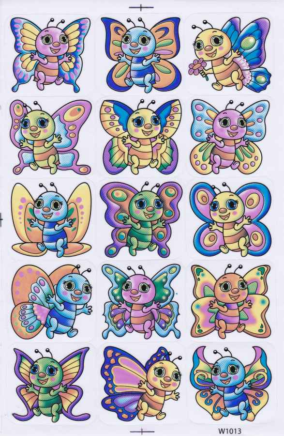 Schmetterlinge Insekten Tiere Aufkleber Sticker für Kinder Basteln Kindergarten Geburtstag 1 Bogen 168