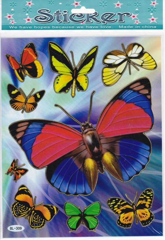 Papillon Insectes Animaux Autocollants Colorés pour Enfants Artisanat Maternelle Anniversaire 1 feuille 177