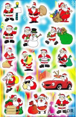Christmas snowman Santa Claus sticker for children crafts kindergarten birthday 1 sheet 179