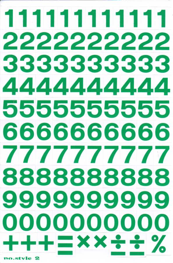 Numéros Numéros 123 Vert 17 mm Haut Autocollant pour Dossiers de Bureau Enfants Artisanat Maternelle Anniversaire 1 Feuille 180