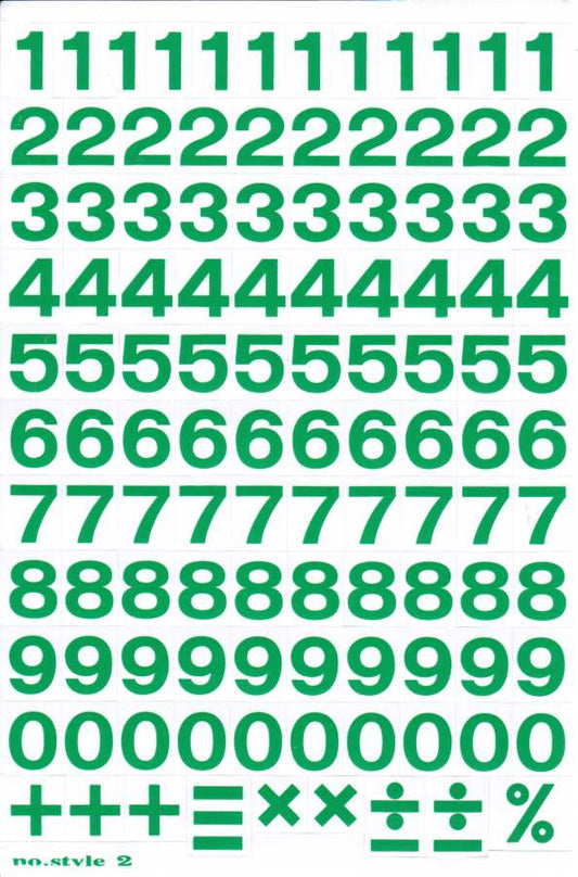 Numbers Numbers 123 Green 17 mm High Sticker for Office Folders Children Crafts Kindergarten Birthday 1 Sheet 180