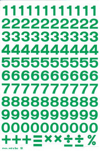 Zahlen Nummern 123 grün 17 mm hoch Aufkleber Sticker für Büro Ordner Kinder Basteln Kindergarten Geburtstag 1 Bogen 180
