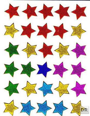 Sterne Stern bunt Aufkleber Sticker metallic Glitzer Effekt für Kinder Basteln Kindergarten Geburtstag 1 Bogen 181