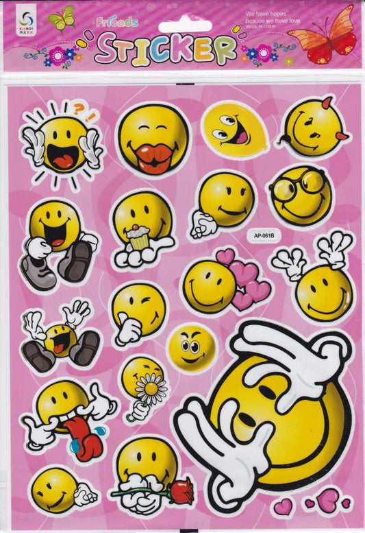 Smiley Smilies Laughing Face Colorful Stickers for Children Crafts Kindergarten Birthday 1 Sheet 188