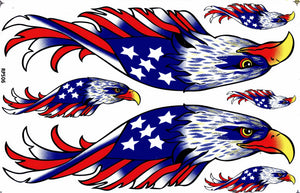 USA eagle head flames fire sticker motorcycle scooter skateboard car tuning model building self-adhesive 189