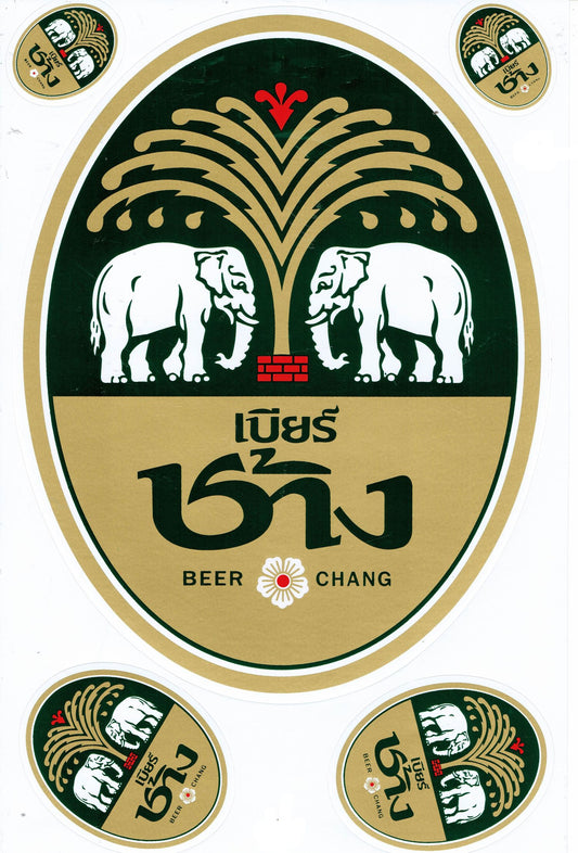 Chang Bier Sponsor Sponsoren Logo Aufkleber Sticker Motorrad Roller Skateboard Auto Tuning selbstklebend 192