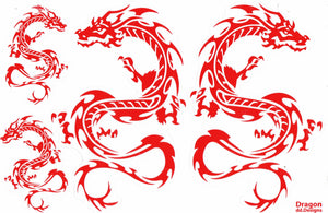 Dragon snake red sticker motorcycle scooter skateboard car tuning self-adhesive 194