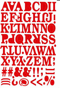 Buchstaben ABC rot 28 mm hoch Aufkleber Sticker für Büro Ordner Kinder Basteln Kindergarten Geburtstag 1 Bogen 194