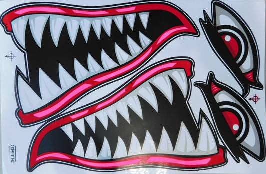 Shark mouth pharynx gullet teeth sticker motorcycle scooter skateboard car tuning model building self-adhesive 196