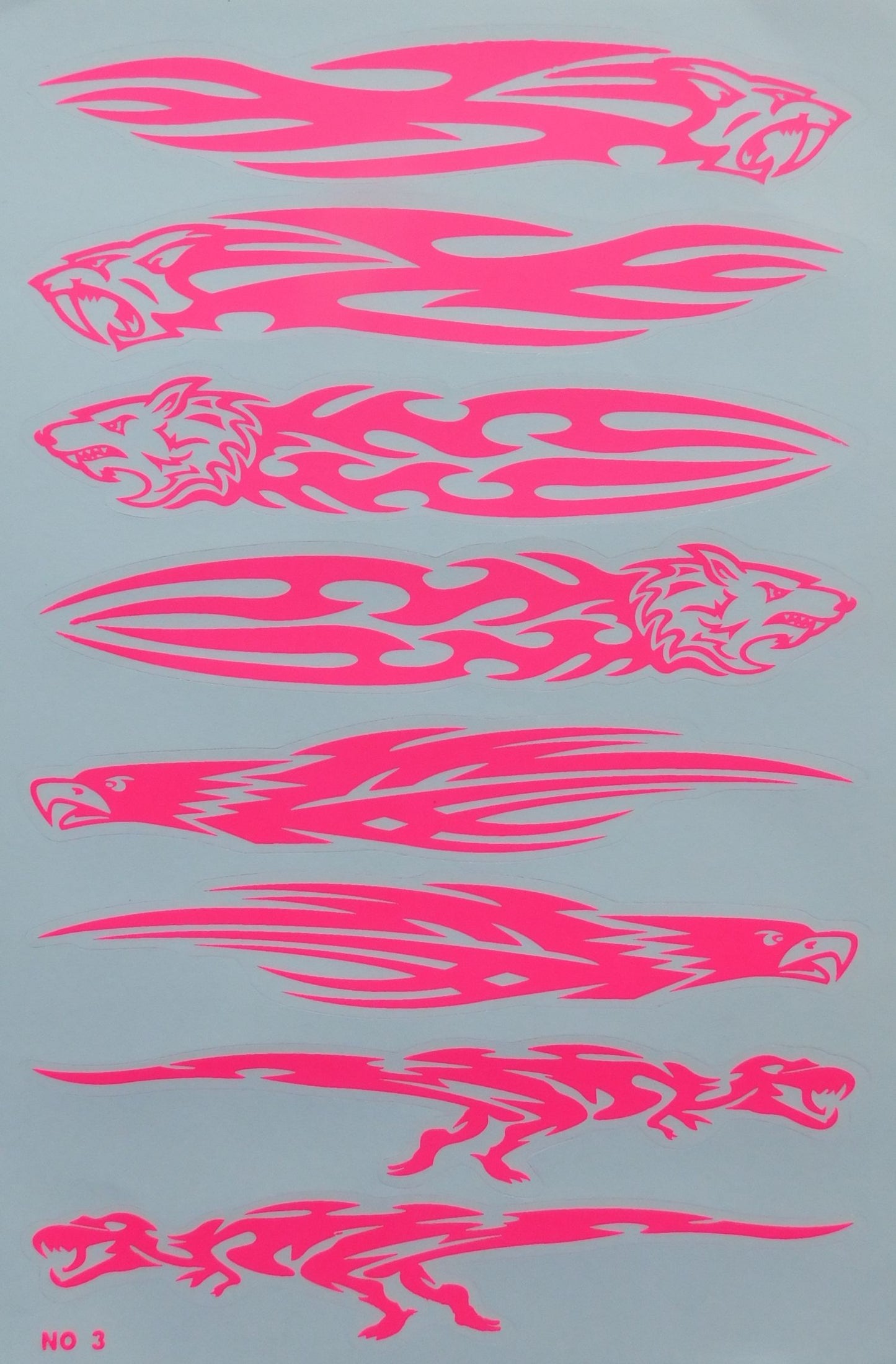 Flammen Feuer pink Aufkleber Sticker Motorrad Roller Skateboard Auto Tuning Modellbau selbstklebend 201