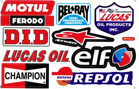 Sponsor Sponsoren Logo Aufkleber Sticker Motorrad Roller Skateboard Auto Tuning Modellbau selbstklebend 201