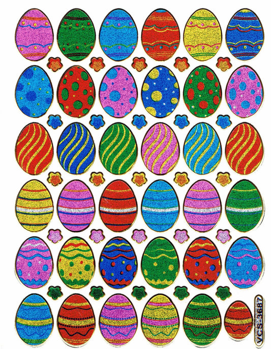 Ostereier Ostern Eier ei Aufkleber Sticker metallic Glitzer Effekt Schule Kinder Basteln Kindergarten 1 Bogen 202