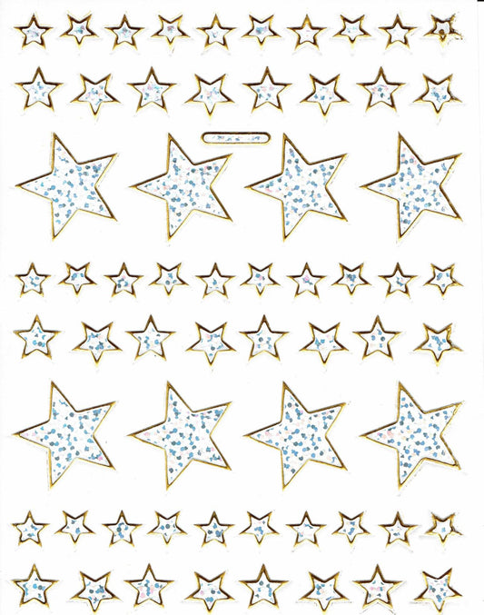 Star star silver sticker sticker metallic glitter effect for children craft kindergarten birthday 1 sheet 202