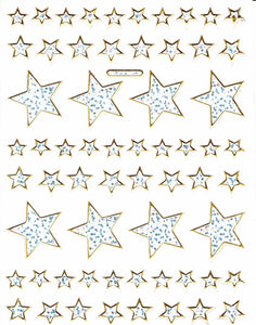Sterne Stern silber Aufkleber Sticker metallic Glitzer Effekt für Kinder Basteln Kindergarten Geburtstag 1 Bogen 202