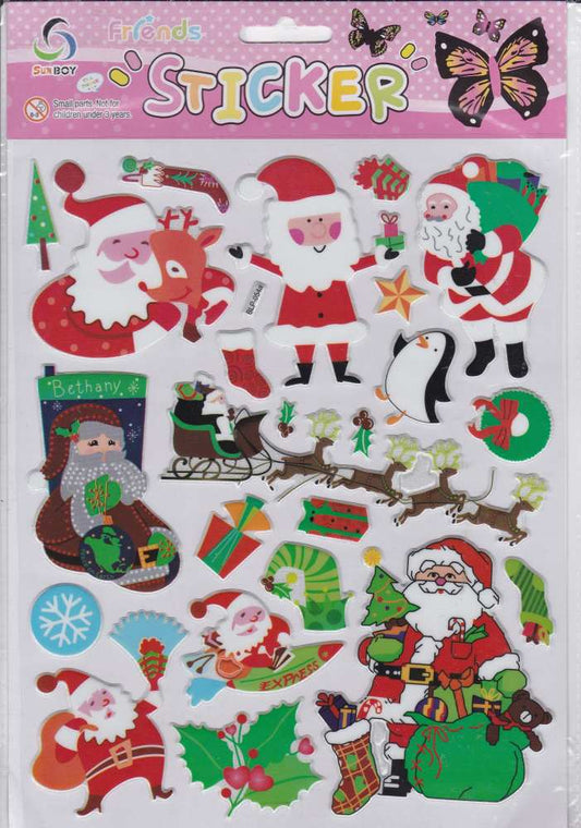 3D Christmas Santa Claus Christ Child Sticker for Children Crafts Kindergarten Birthday 1 sheet 206