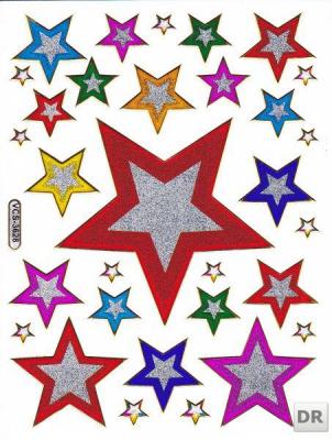 Étoiles étoiles autocollants colorés autocollants effet métallique scintillant pour enfants artisanat maternelle anniversaire 1 feuille 213