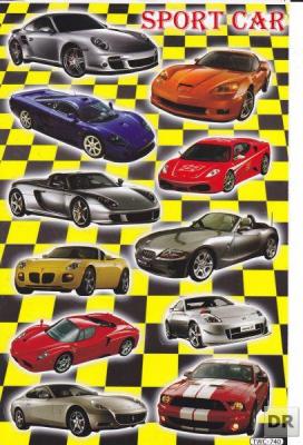 Sports car car sticker sticker for children craft kindergarten birthday 1 sheet 230