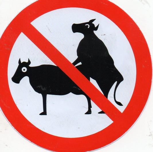 Forbidden "cow from behind" round sticker sticker self-adhesive 232